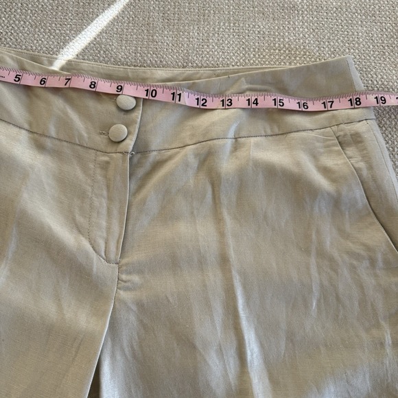 Sandro Sportswear Womens Wide Leg Pants Size 14 Shimmery Beige Linen Blend - Picture 11 of 13